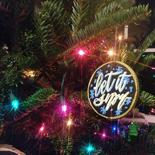 Chalkboard Wood Slice Ornaments