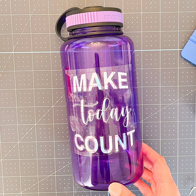 Custom Water Bottle Using Holographic Vinyl