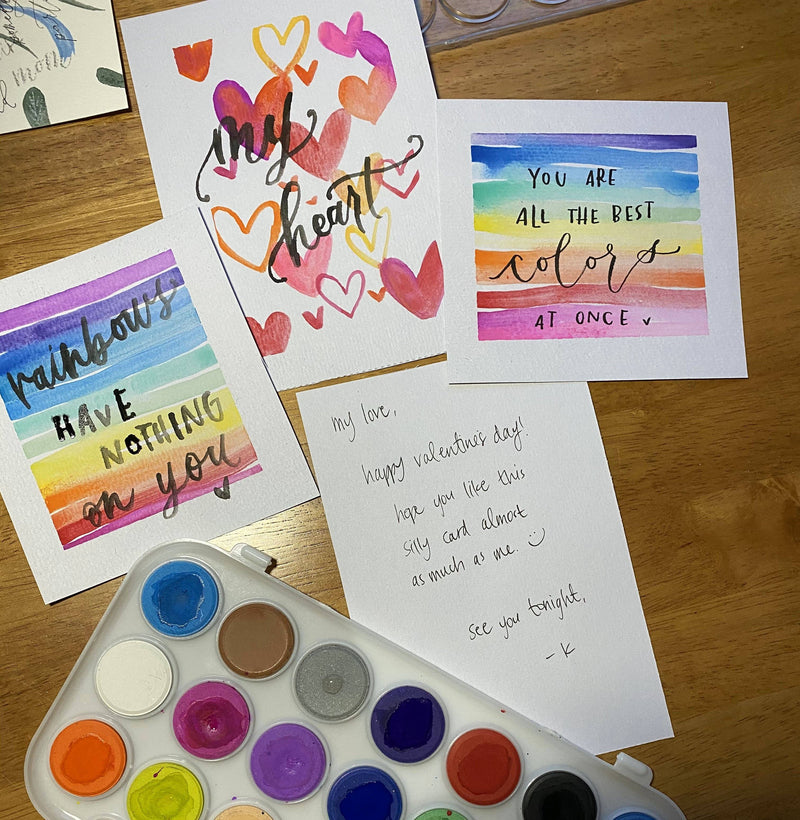 DIY Watercolor Valentine’s Day Cards