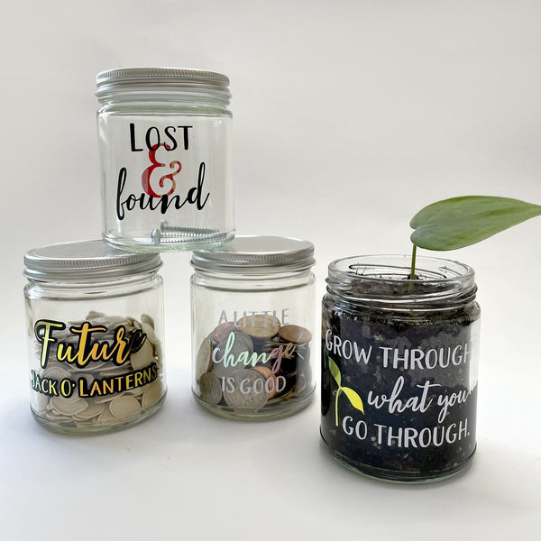 How To: Give Glass Jars New Life with Permanent Vinyl