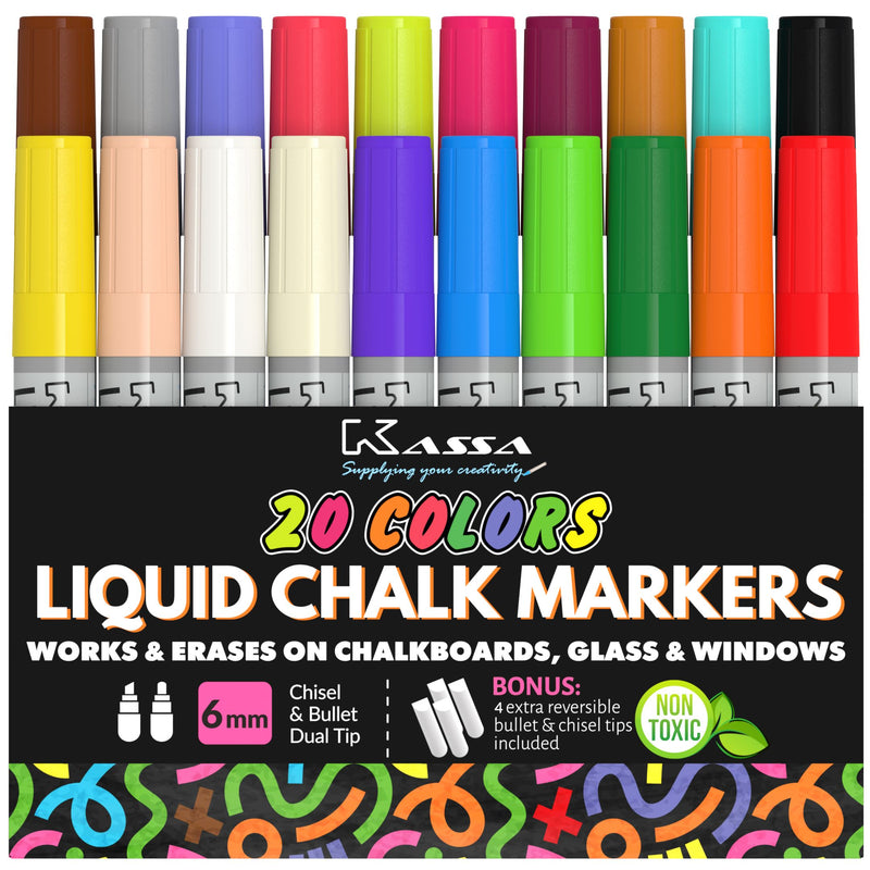 Chalk Markers Multicolor (20 Pack) Chalk Markers Kassa 