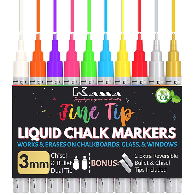 40 Fine Tip Neon, Pastel & Metallic Chalk Bundle
