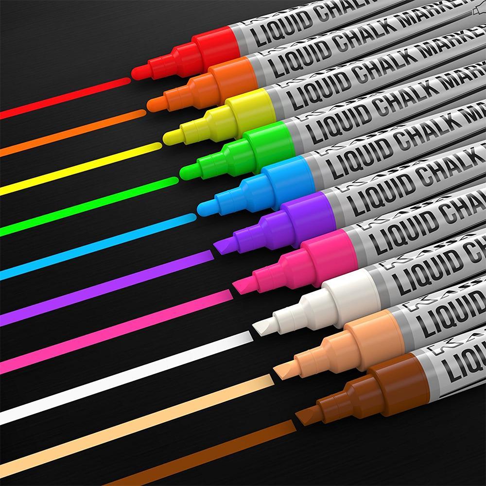 MaxGear Liquid Chalk Markers 12 Assorted Colors Chalkboard Marker