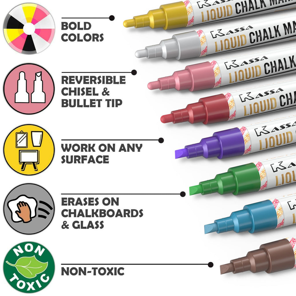 Metallic Chalk Markers Set 6 –