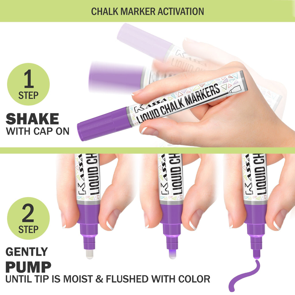 Blami Arts Chalk Markers Pastel Paint Pack, 12 Erasable Chalkboard