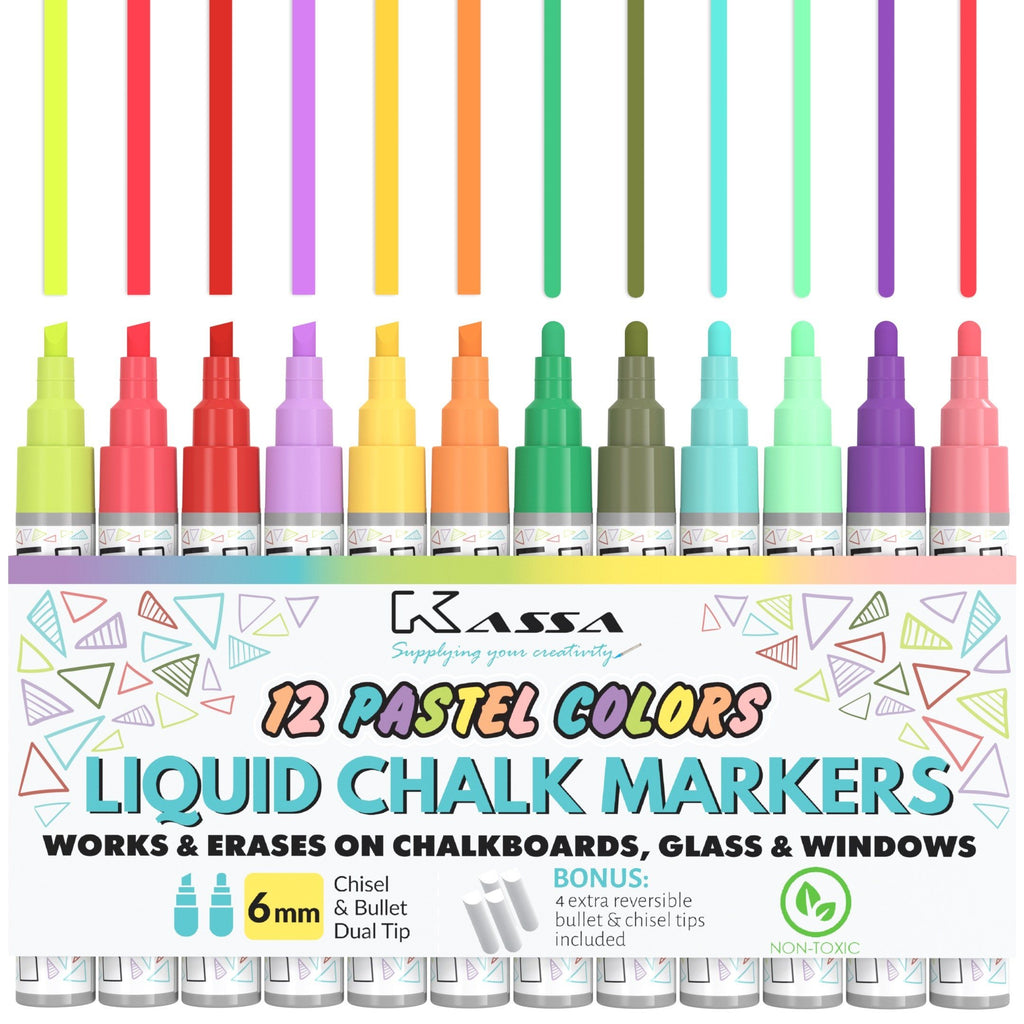 Liquid Chalk Markers 6mm Tip - Set of 12 - Life of Colour